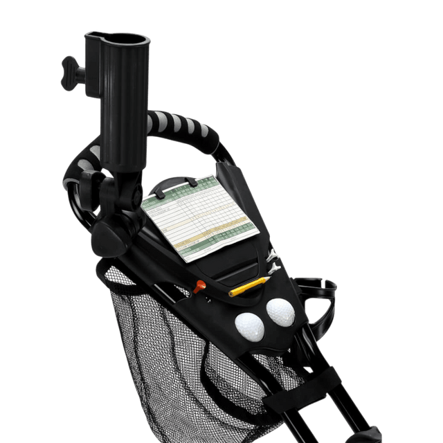 Spyder Premium 4 Wheeler Black/Red Rim Push Cart - One Golf