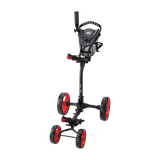 Spyder Premium 4 Wheeler Black/Red Rim Push Cart - One Golf