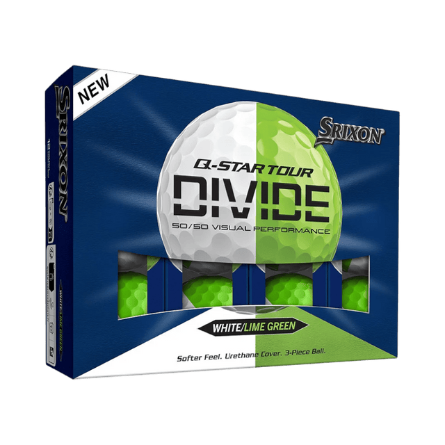 Srixon Q - Star Tour Divide White/Lime Green Golf Balls - One Golf