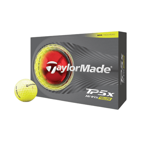 TaylorMade TP5X Hi-Vis 2026 Yellow Golf Balls - One Golf