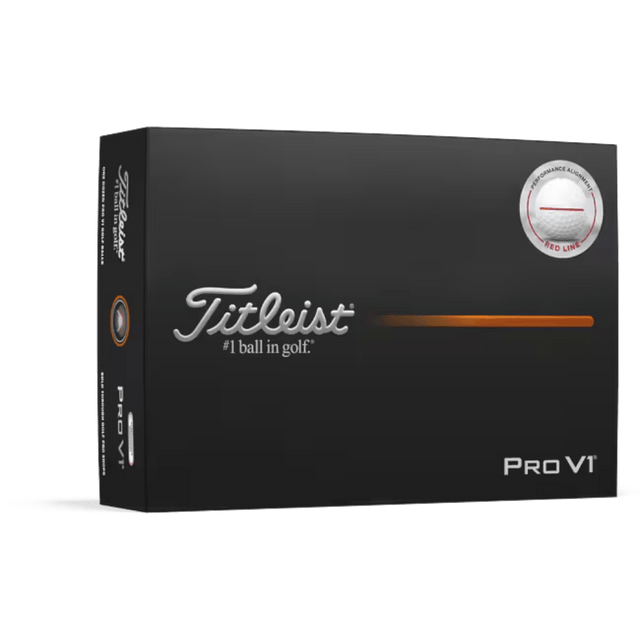 Titleist Pro V1 2025 Red AIM Performance White Golf Balls - One Golf