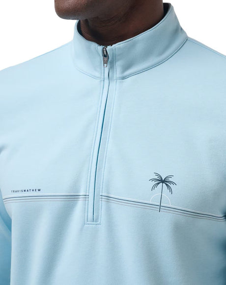 Travis Mathew Upgraded CS Dream Blue Quarter Zip - One Golf