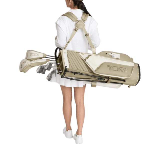 TUMI Alpha Off White Tan Golf Stand Bag - One Golf