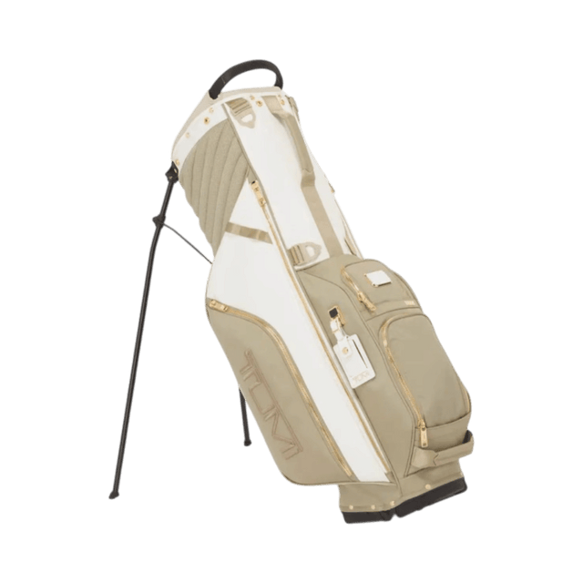 TUMI Alpha Off White Tan Golf Stand Bag - One Golf