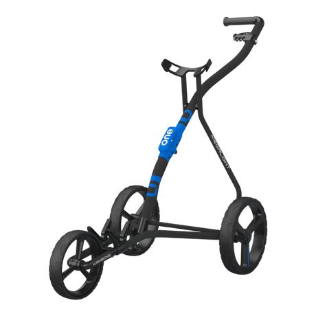 Wishbone One Charcoal/Blue Push Cart - One Golf