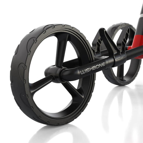 Wishbone One Charcoal/Red Push Cart - One Golf