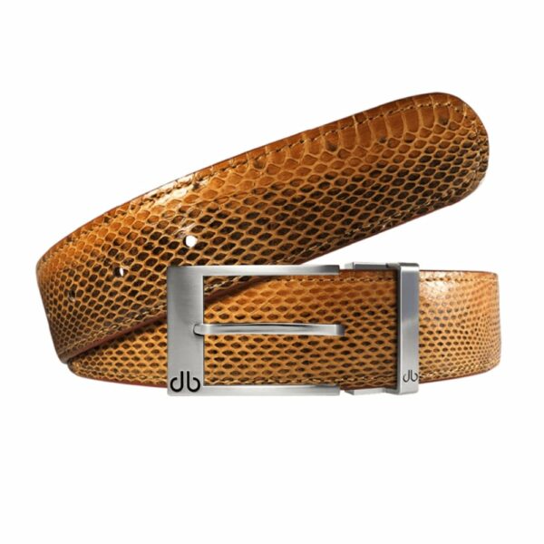 Druh Dark Brown Snakeskin Leather Belt
