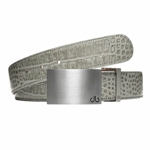 Druh Grey Crocodile Leather Belt