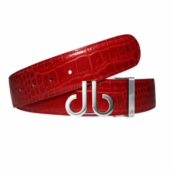 Druh Red Crocodile Leather Belt