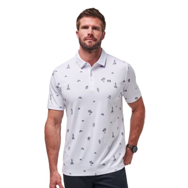 Travis Mathew Around The Island White Polo