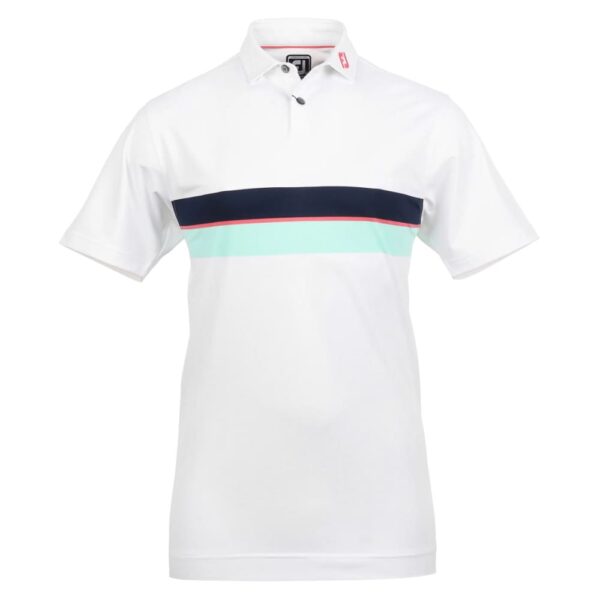 FootJoy Double Chest Band Pique White Shirt