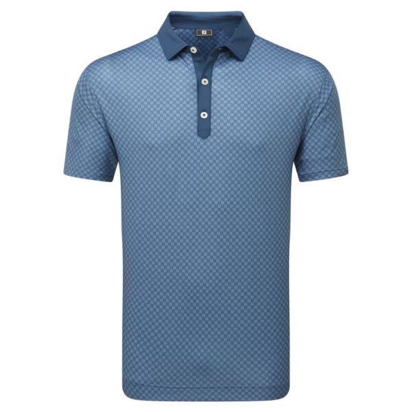 FootJoy Checker Print Dark Denim Golf Shirt