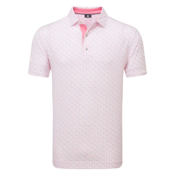 FootJoy Figure Print White/Pink Golf Shirt