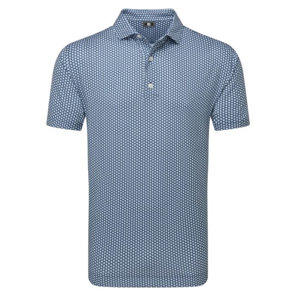 FootJoy Houndstooth Geo Dark Denim Golf Shirt
