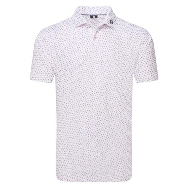 FootJoy Bounce Print Pique White/Hibiscus/Flint Polo