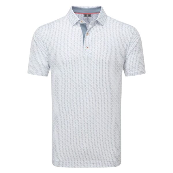 FootJoy Figure Print Lisle White/Flint Polo