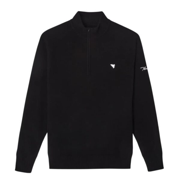 Macade Bridge Black Merino Quarter Zip
