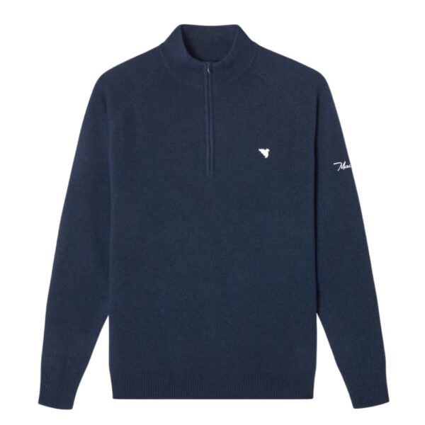 Macade Bridge Dark Blue Merino Quarter Zip