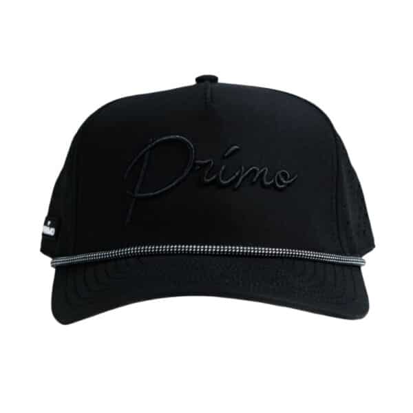 Primo Black Monochrome Cursive Cap