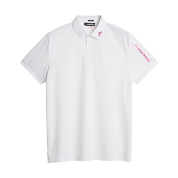 J.Lindeberg Tour Tech Reg Fit White Golf Polo